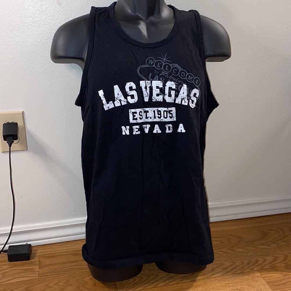 Cotton Heritage  Men’s Black Las Vegas Tank Top (Medium)